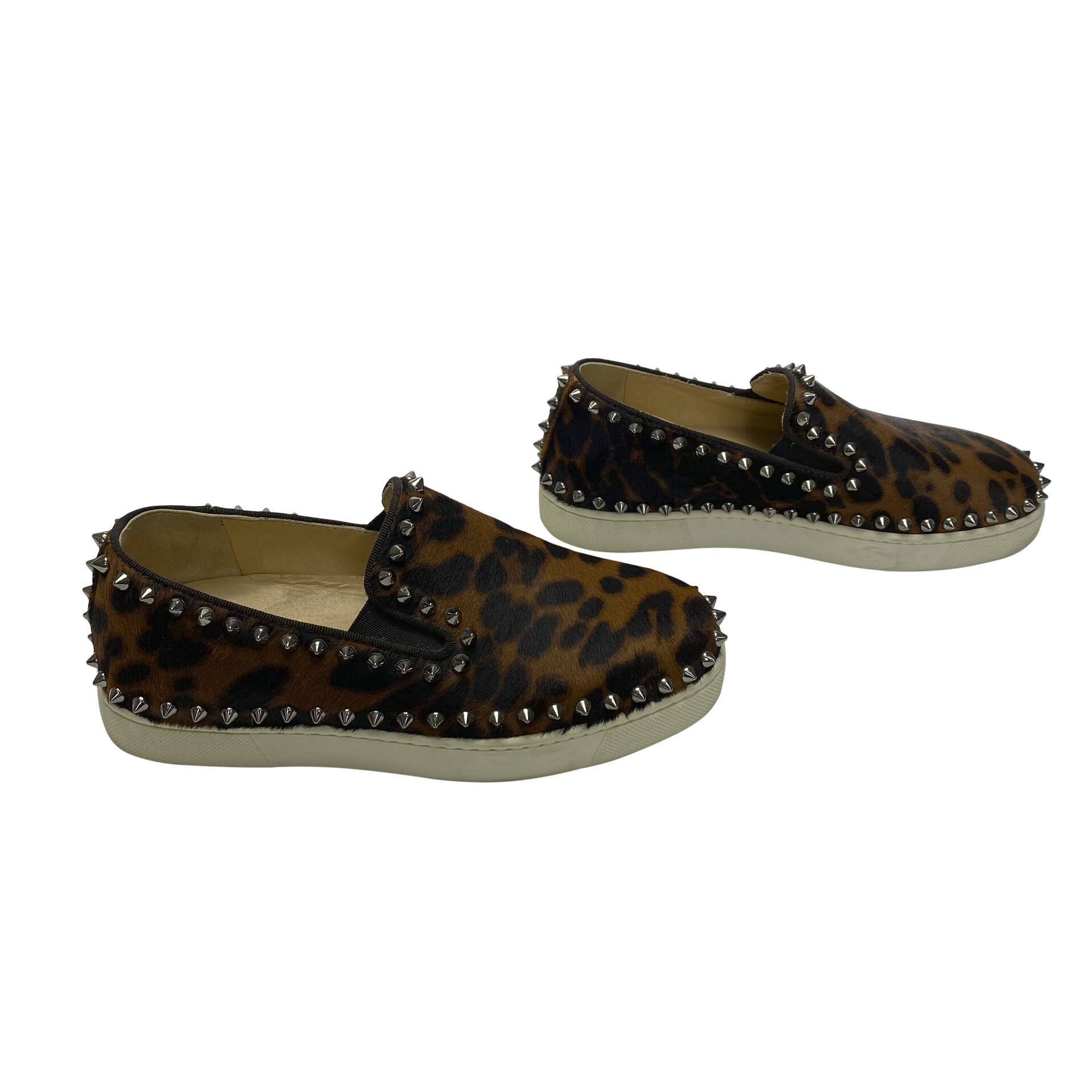 Tênis Christian Louboutin Pik Boat Leopard Print