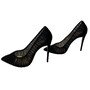 Scarpin Christian Louboutin Follie Draperia Chiffon Suede Preto