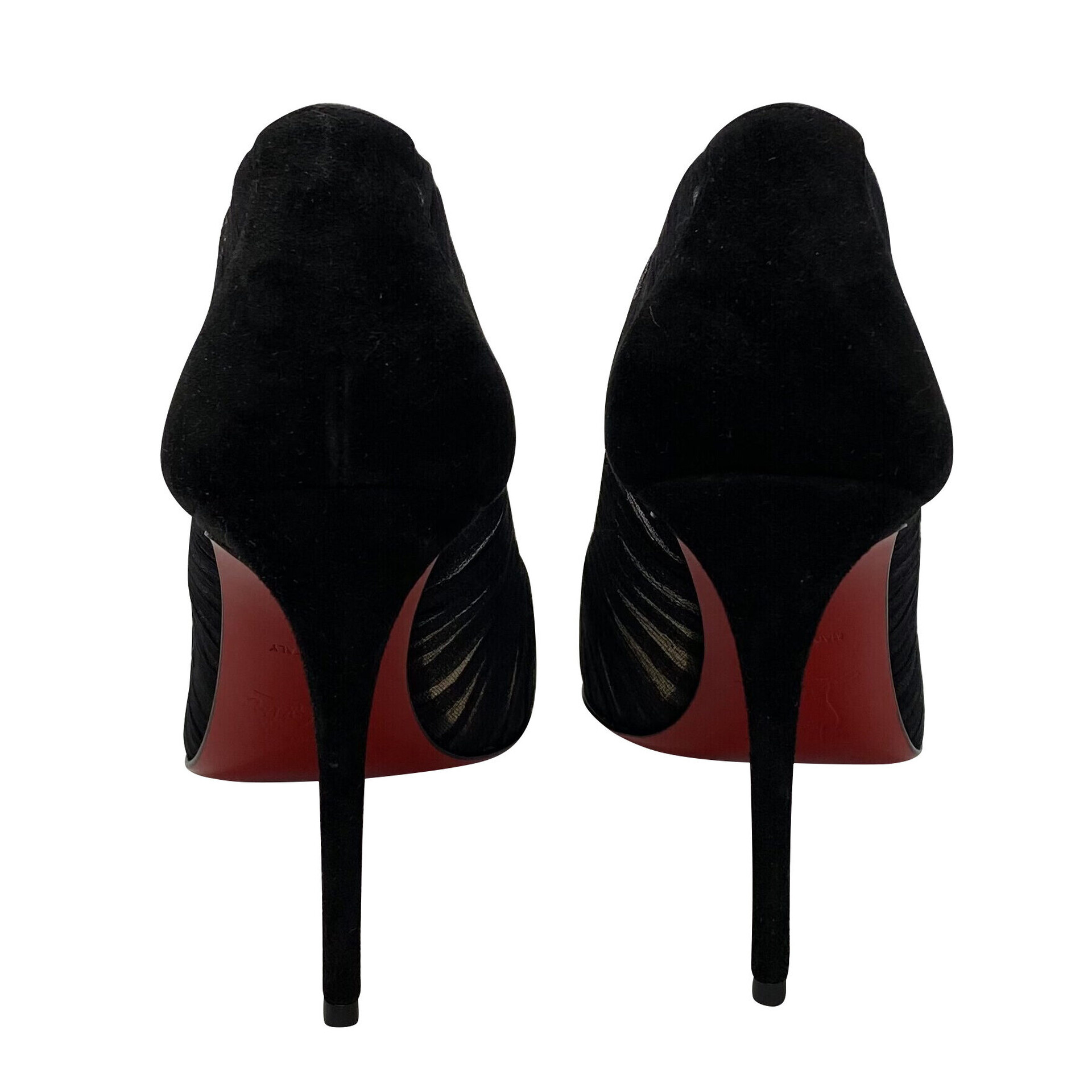 Scarpin Christian Louboutin Follie Draperia Chiffon Suede Preto