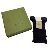 Meia-Calça Gucci Preta Detalhe Lurex GG