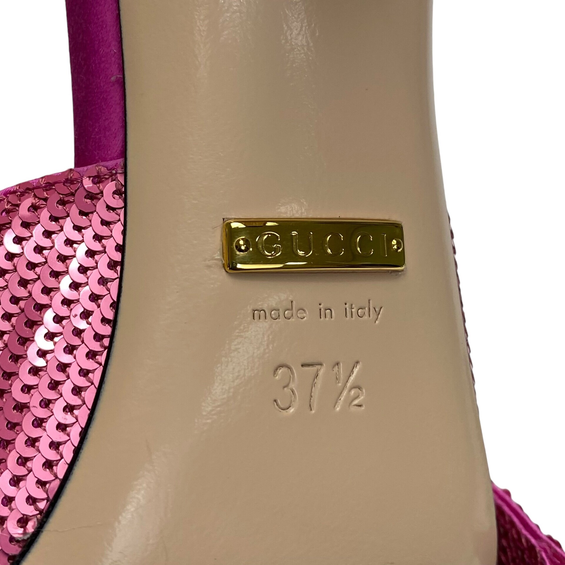 Mule Gucci Paetês Rosa