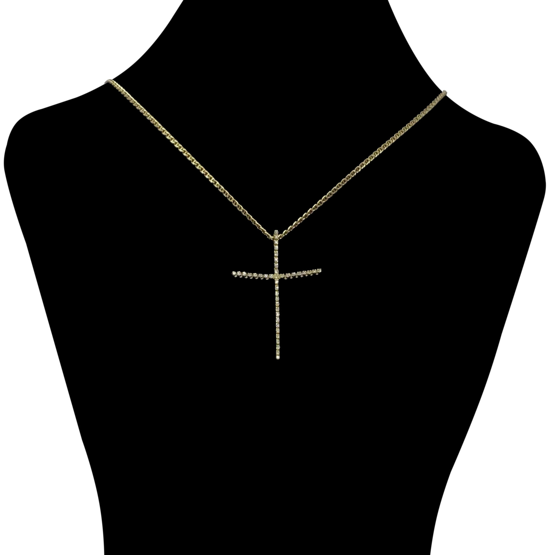 Colar Crucifixo Diamantes