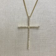 Colar Crucifixo Diamantes