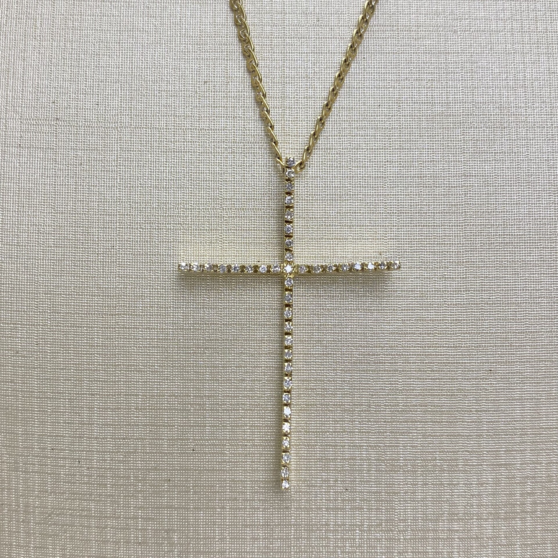 Colar Crucifixo Diamantes