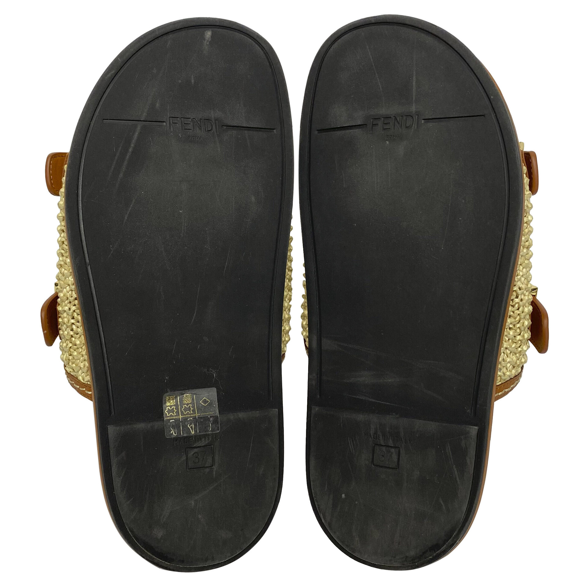 Slide Fendi FF Raffia