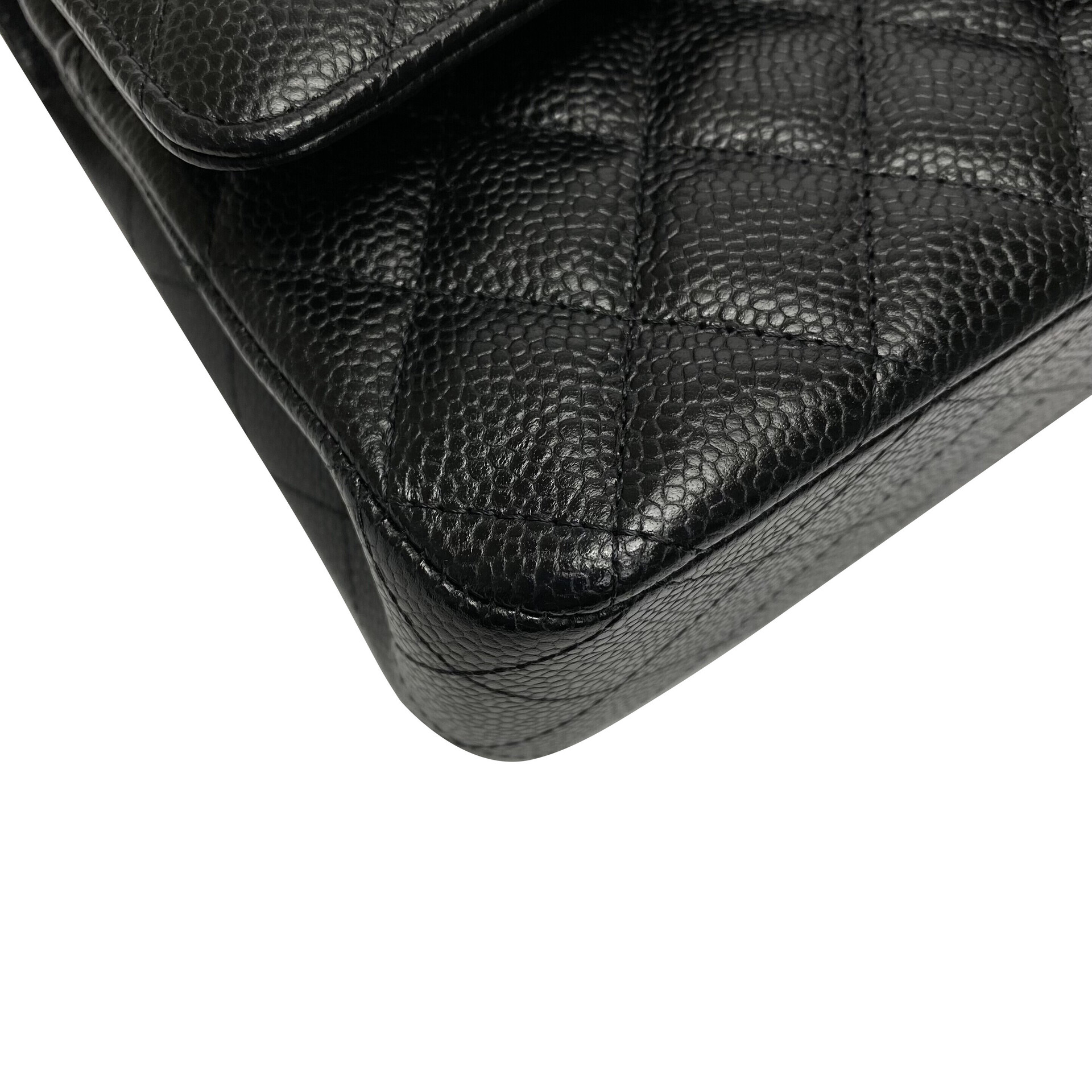 Bolsa Chanel Couro Caviar Double Flap Preta