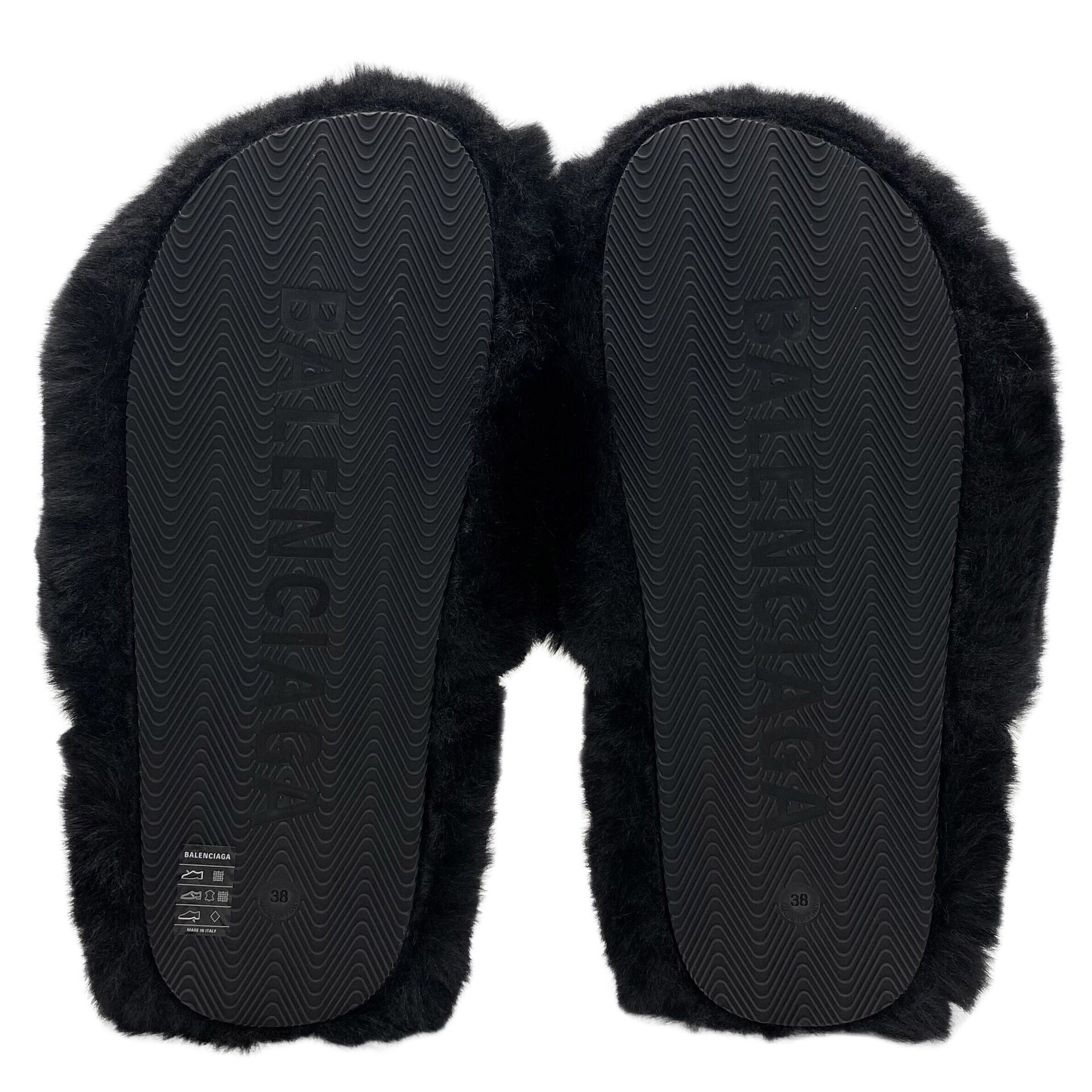 Slide Balenciaga Furry Preto