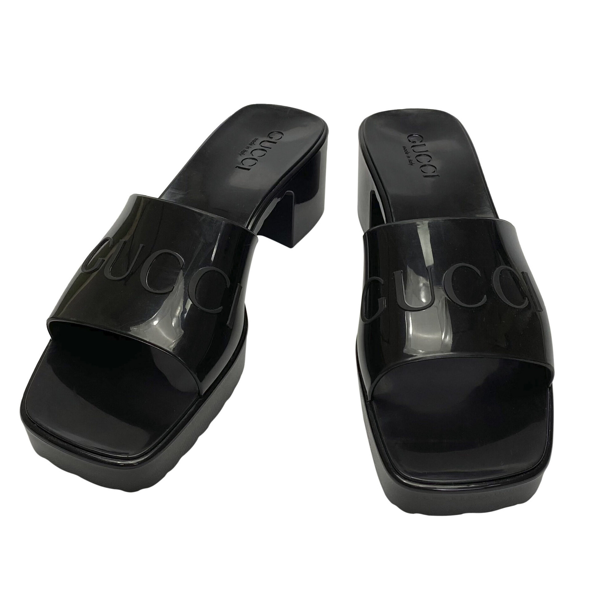 Sandália Gucci Rubber Slides Preta