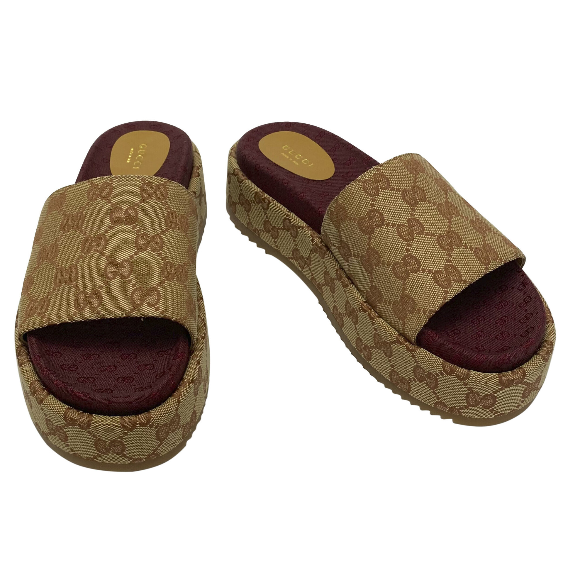 Slide Gucci Plataforma Monograma