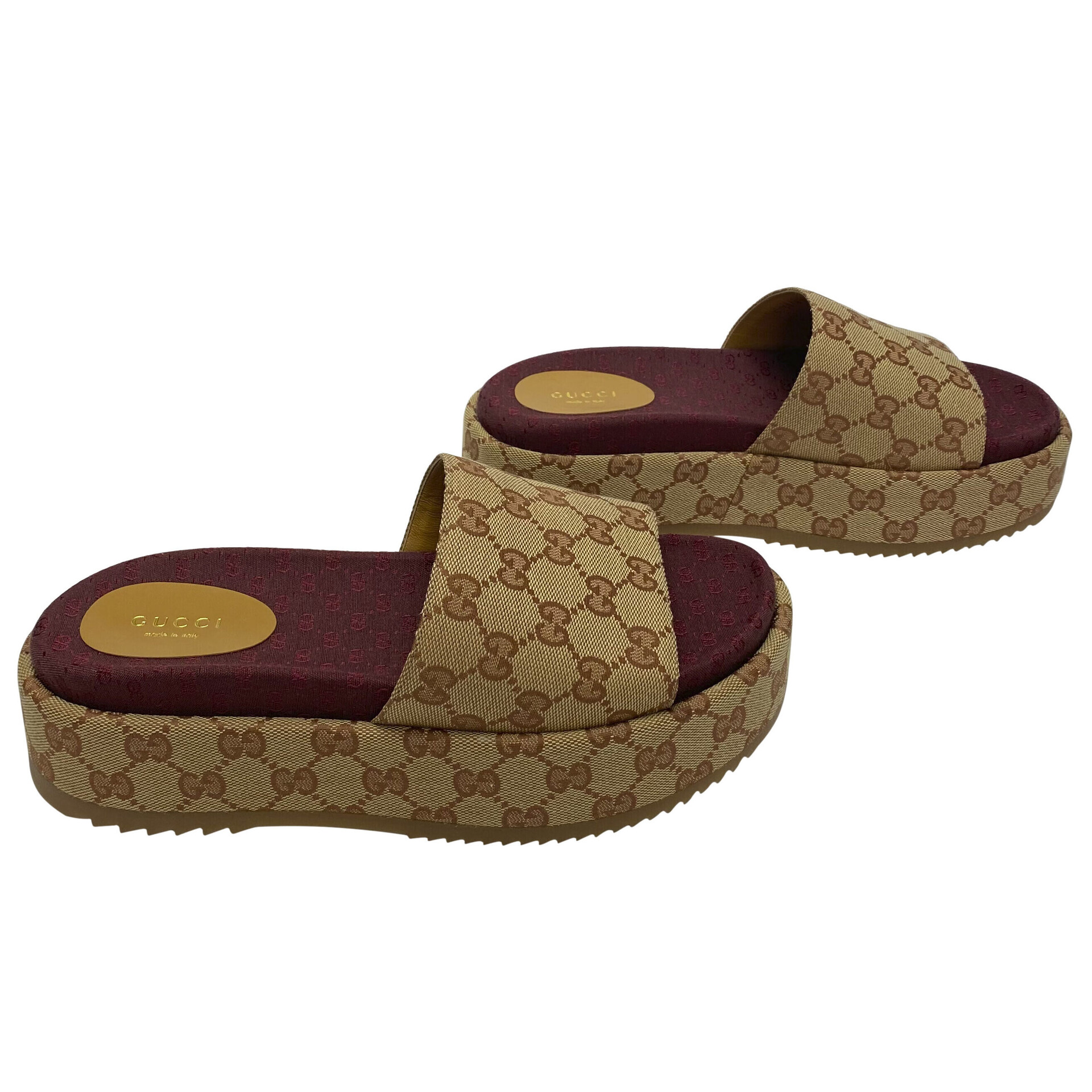 Slide Gucci Plataforma Monograma