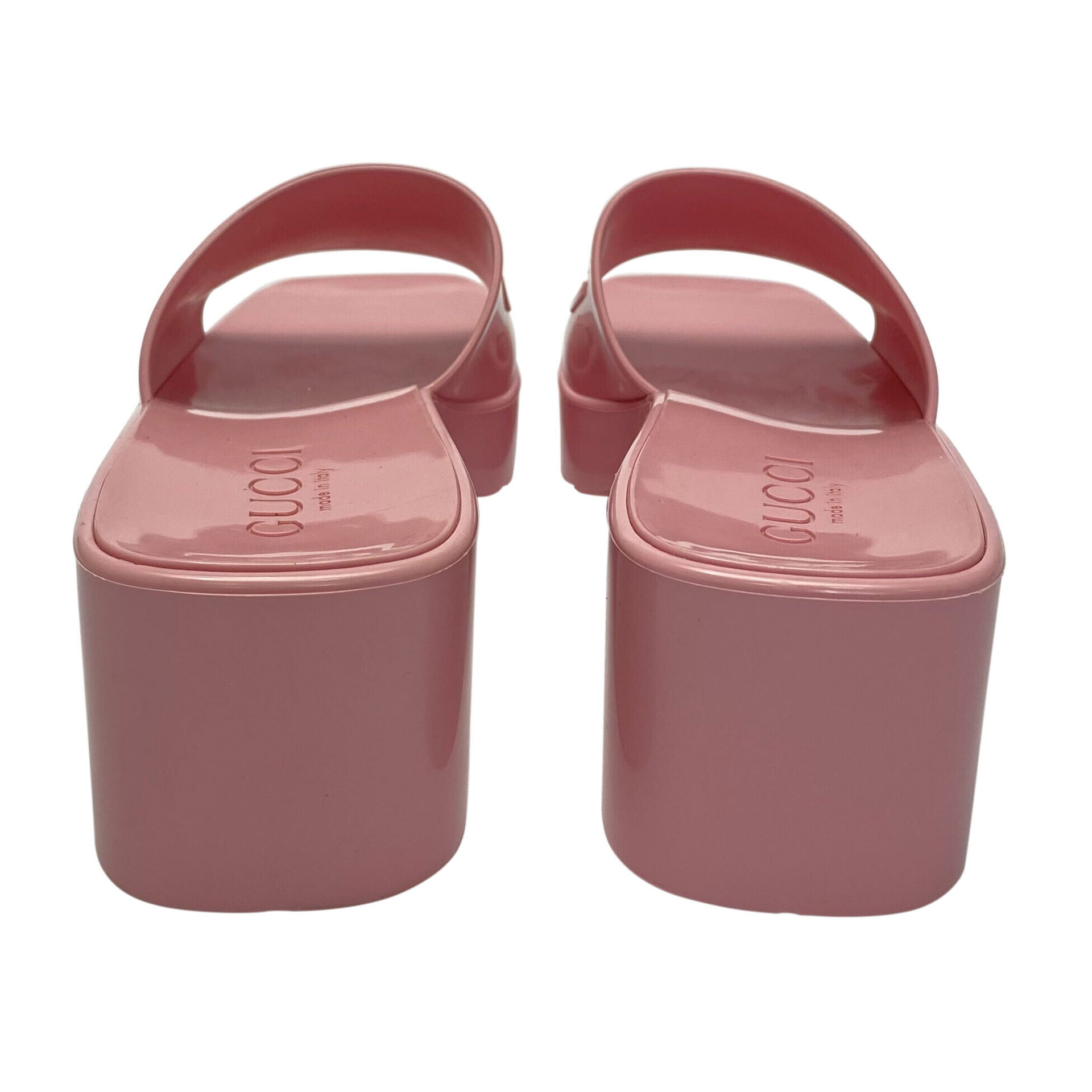 Sandália Gucci Rubber Slides Rosa