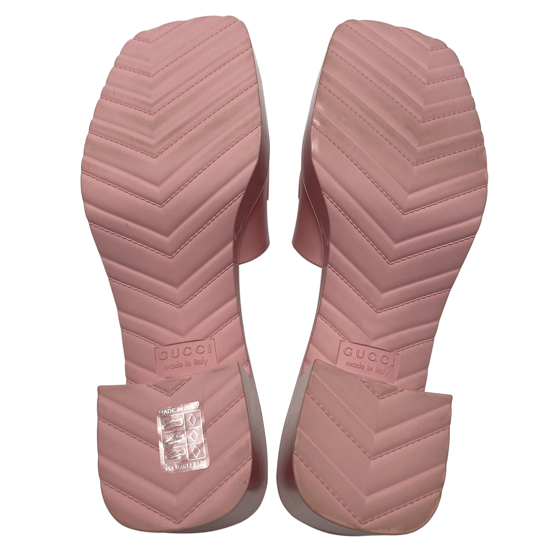 Sandália Gucci Rubber Slides Rosa