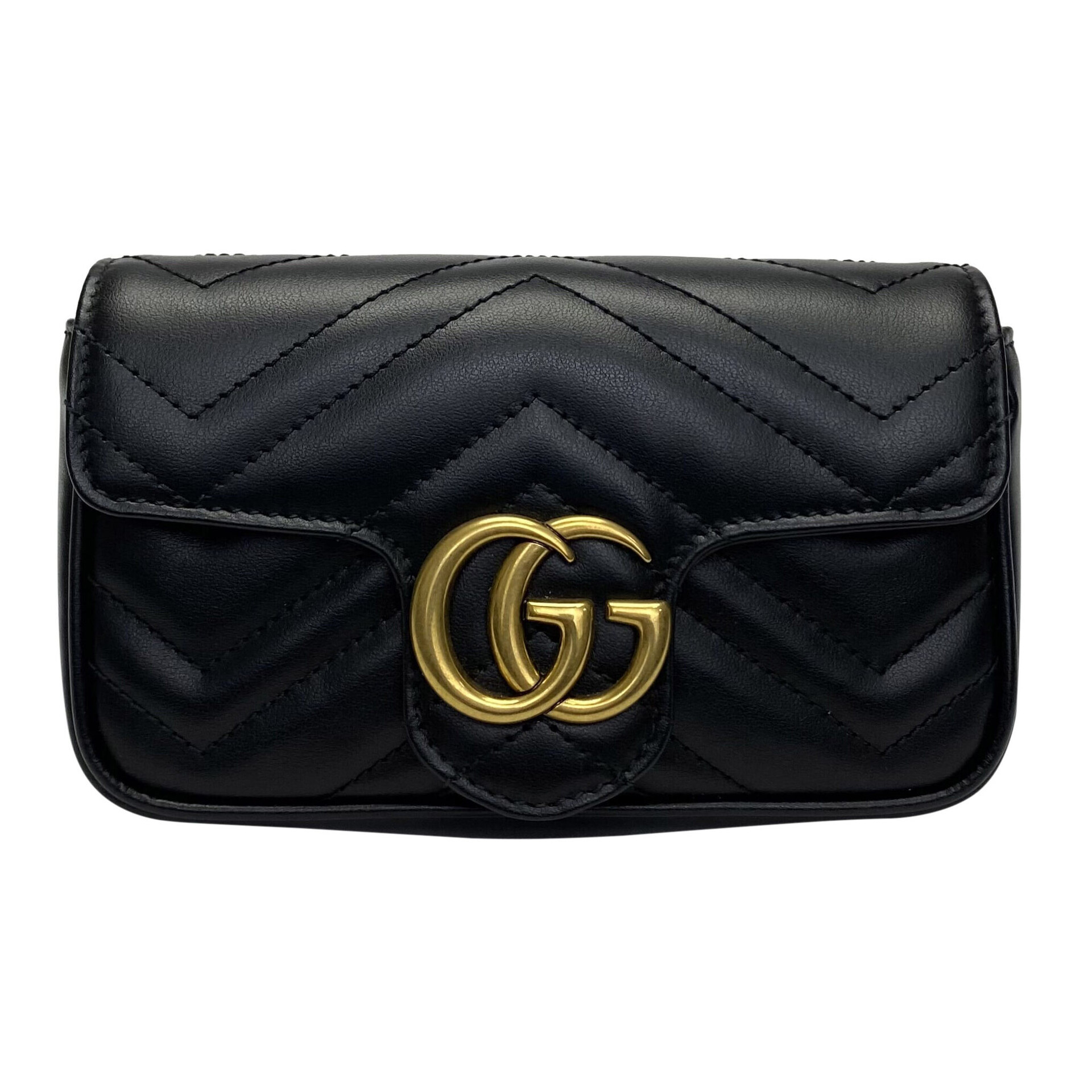 Bolsa Gucci Super Mini Marmont Preta