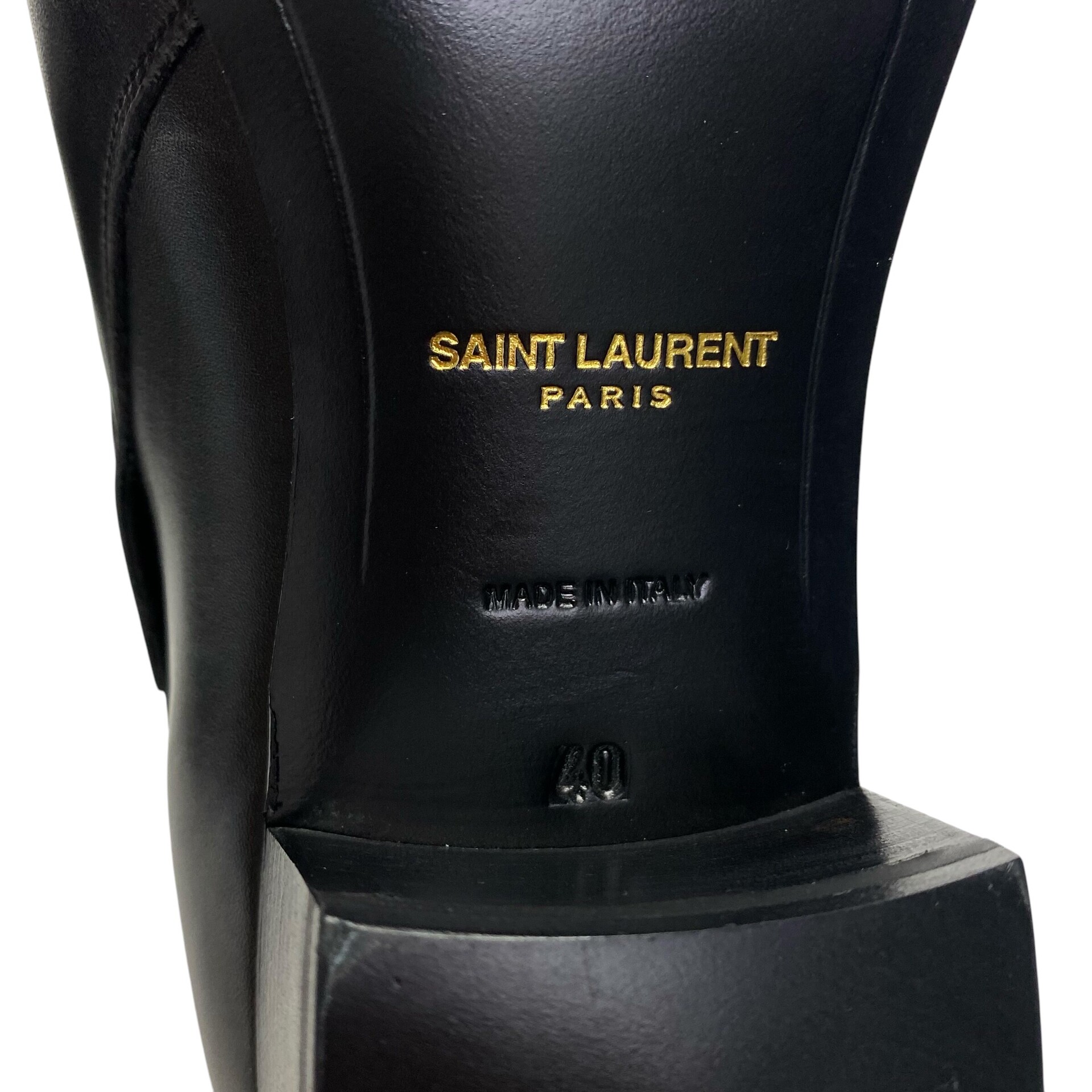 Bota Saint Laurent Couro Preto