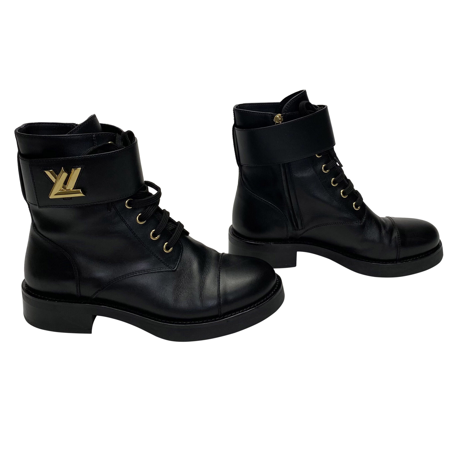 Bota Louis Vuitton Wonderland Couro Preta