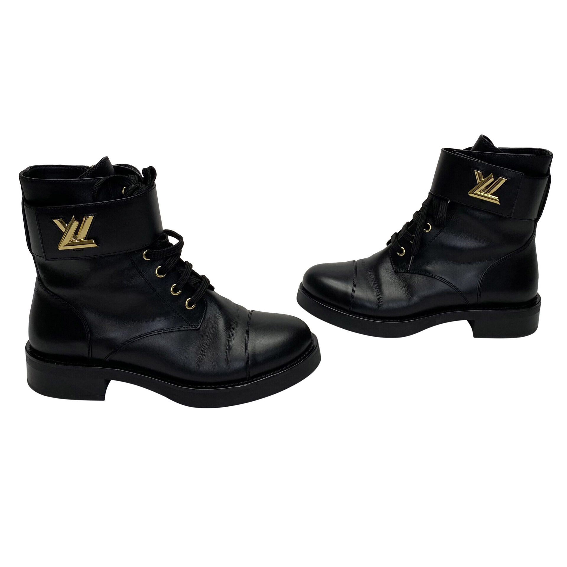 Bota Louis Vuitton Wonderland Couro Preta