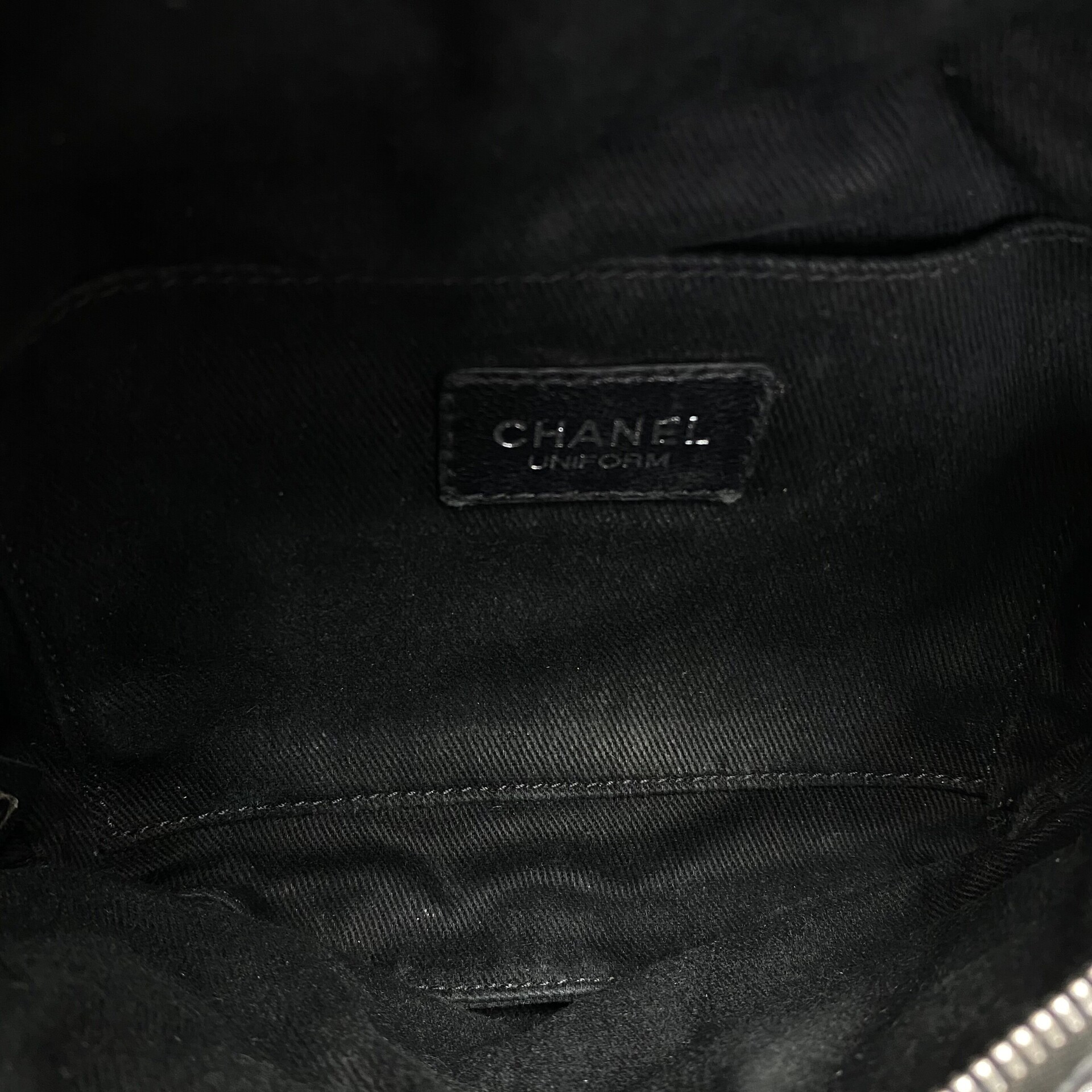 Pochete Chanel Couro Preto