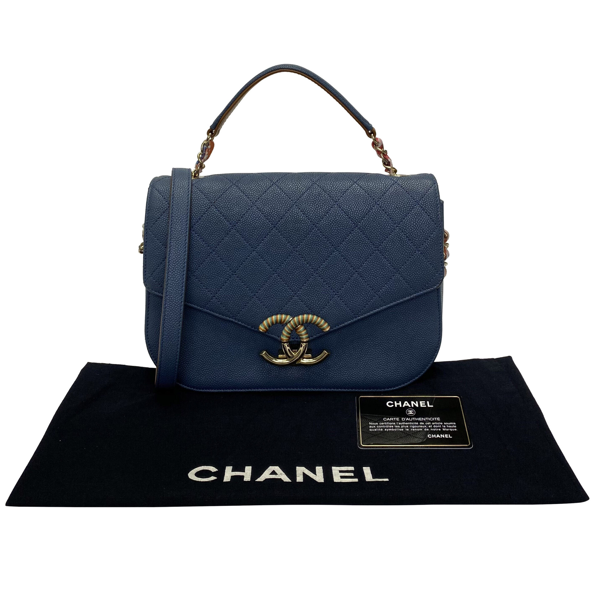 Bolsa Chanel Medium Azul Marinho