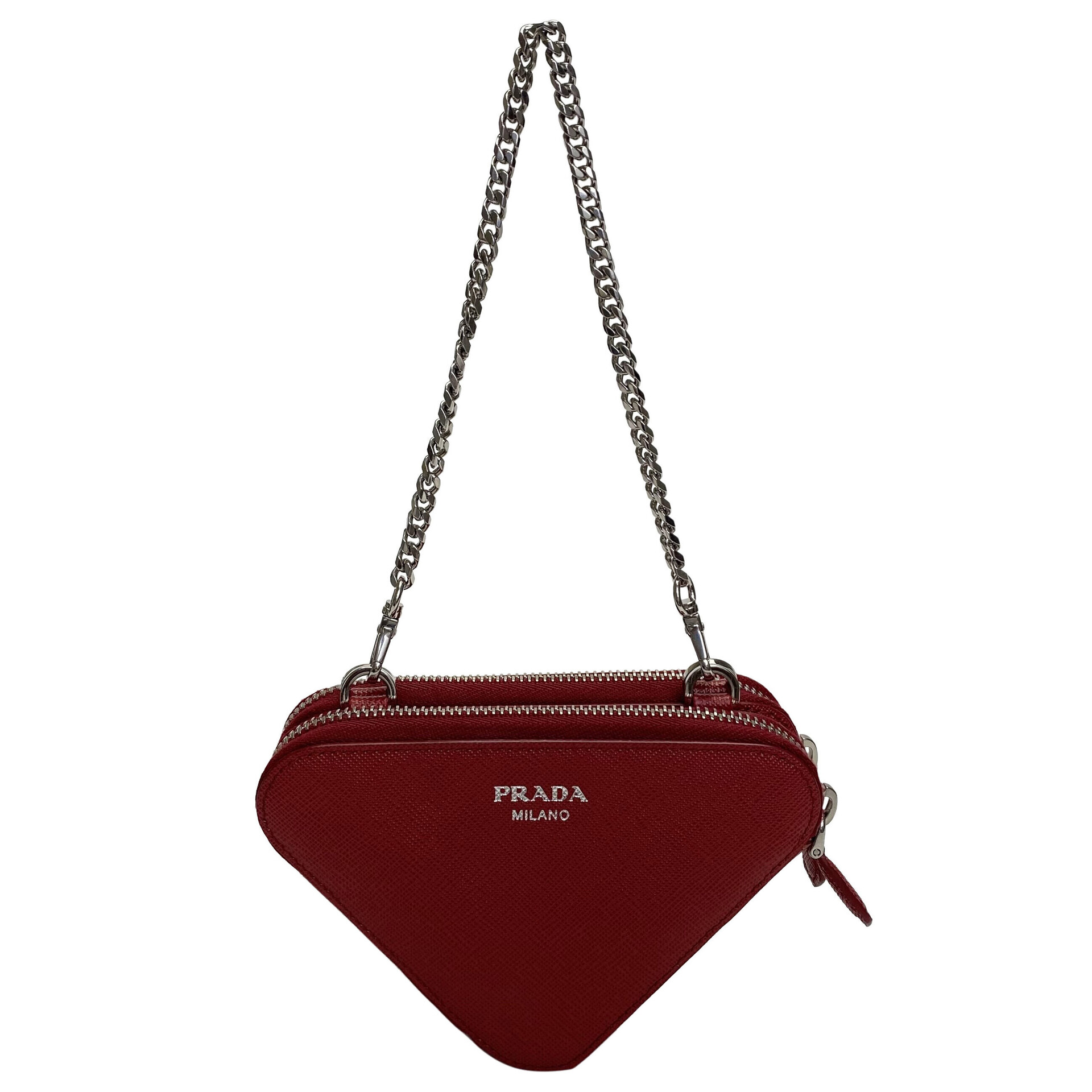 Bolsa Prada Triângulo Mini Vermelha