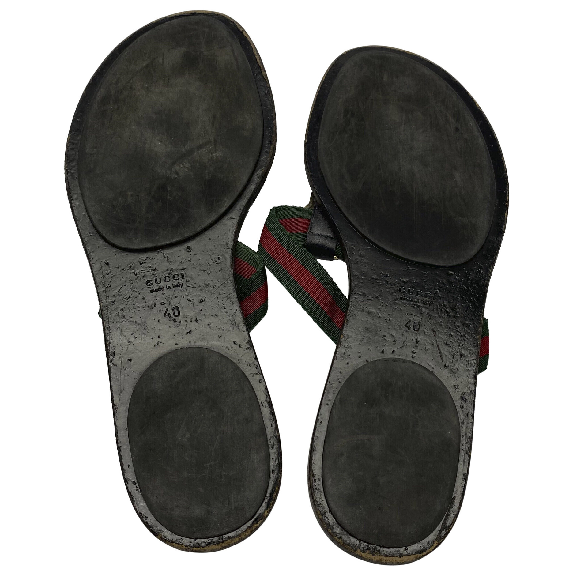 Chinelo Gucci Rasteira GG Thong Web Preta