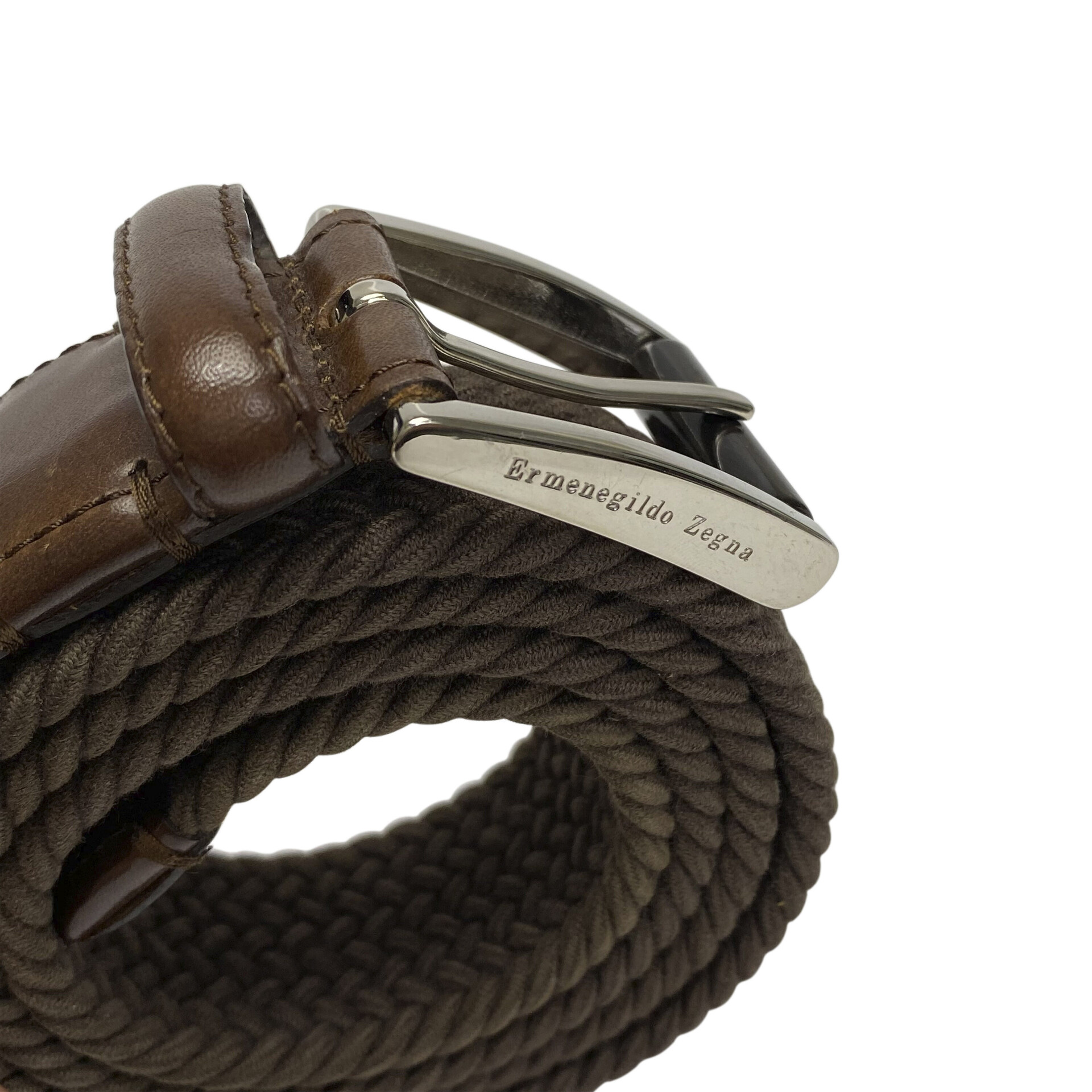 Cinto Ermenegildo Zegna Trançado Marrom