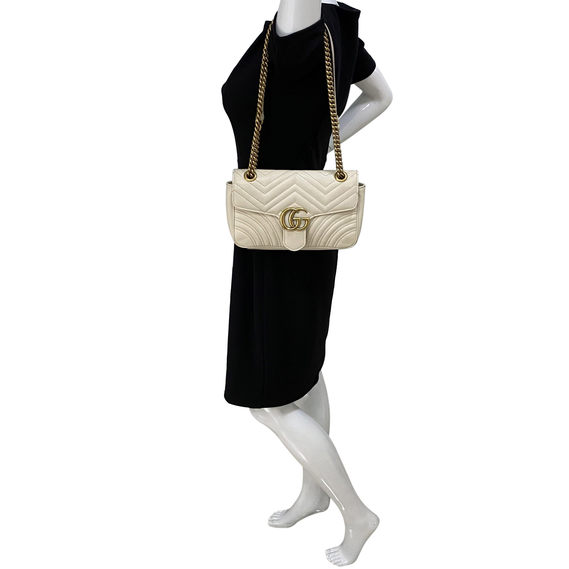 Bolsa Gucci GG Marmont Off White