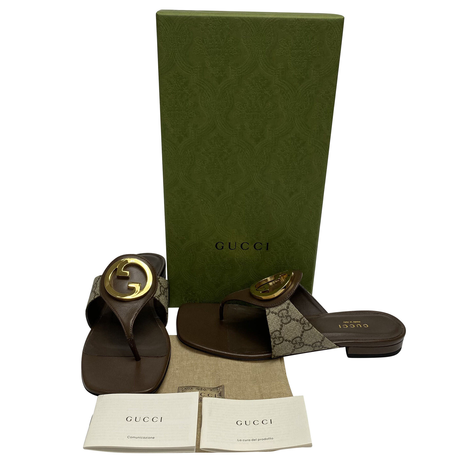 Flat Gucci Marrom e Monograma
