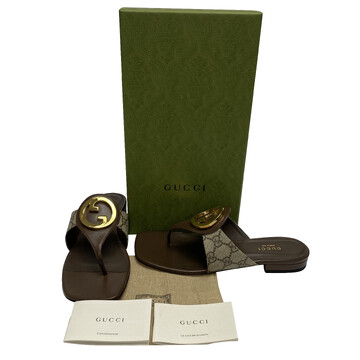 Flat Gucci Marrom e Monograma