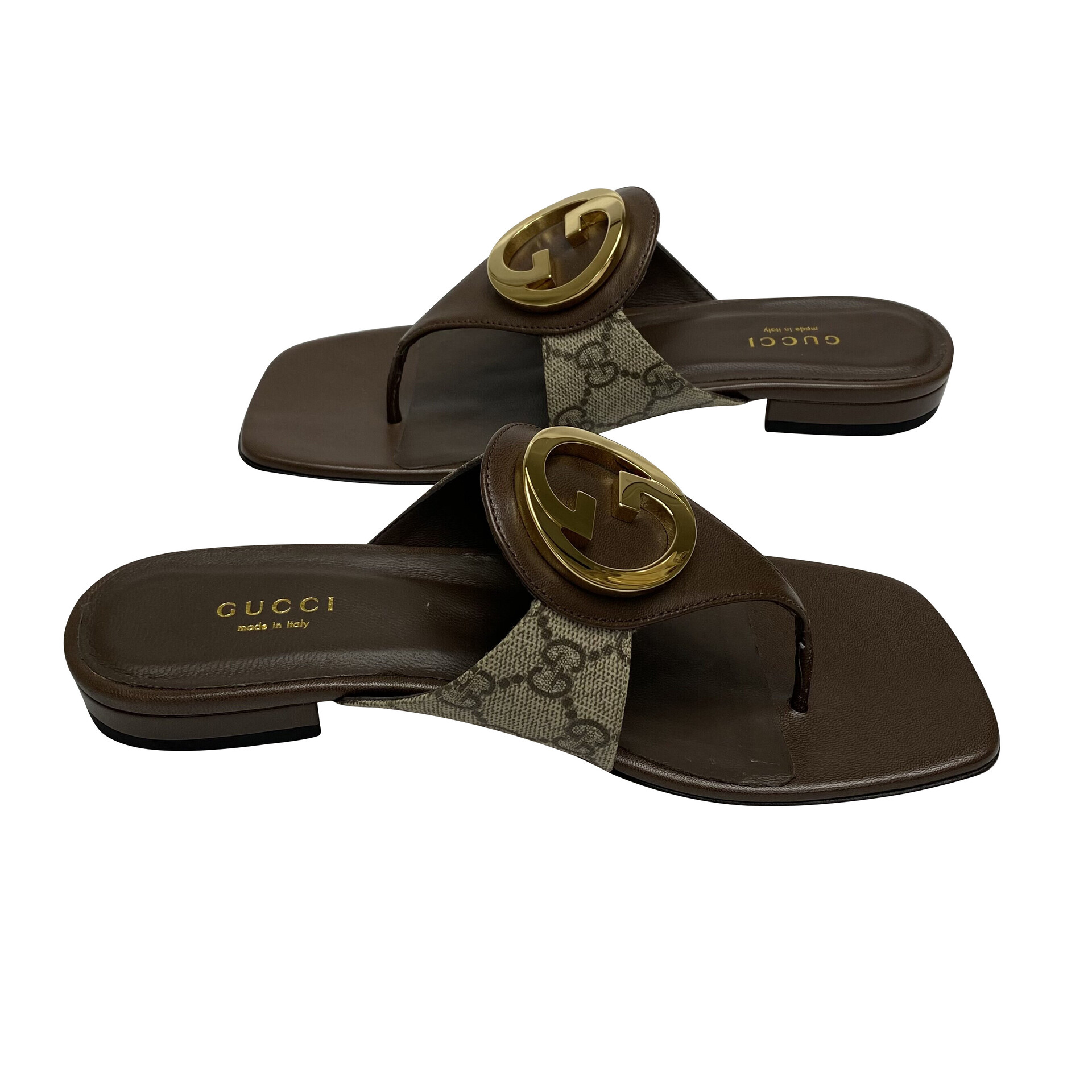 Flat Gucci Marrom e Monograma