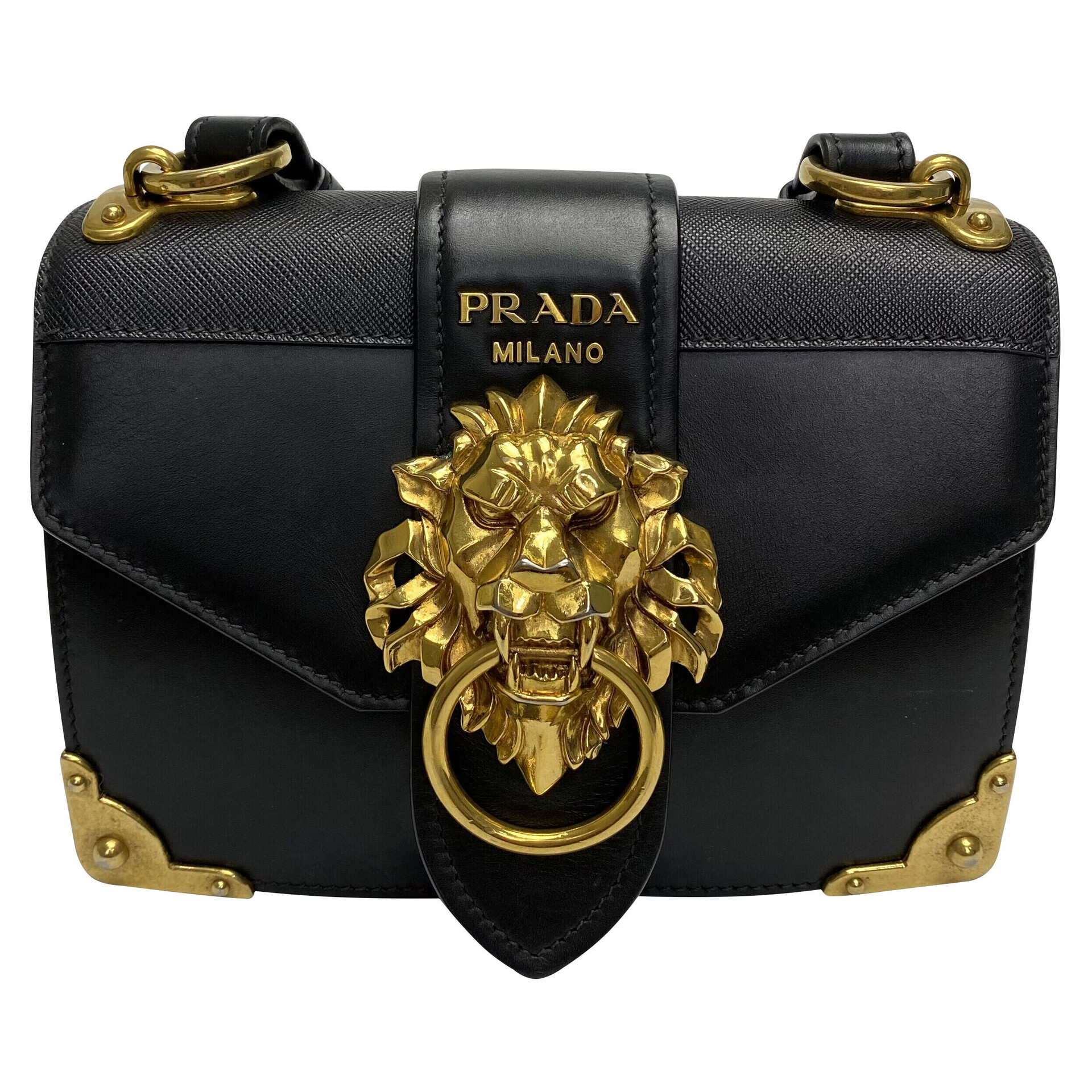 Bolsa Prada Lion Cahier Preta