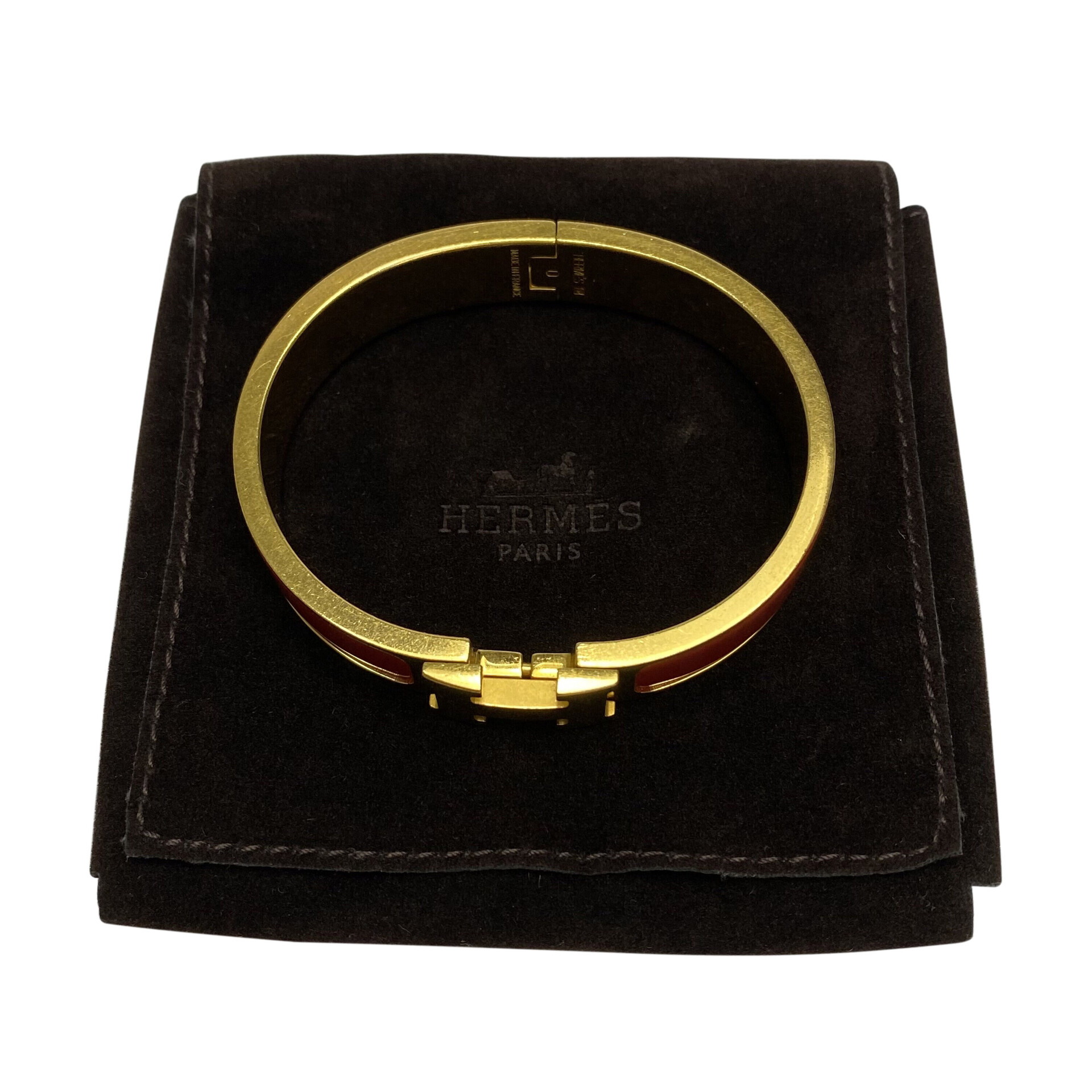Bracelete Hermès Clic Clac H Vermelho