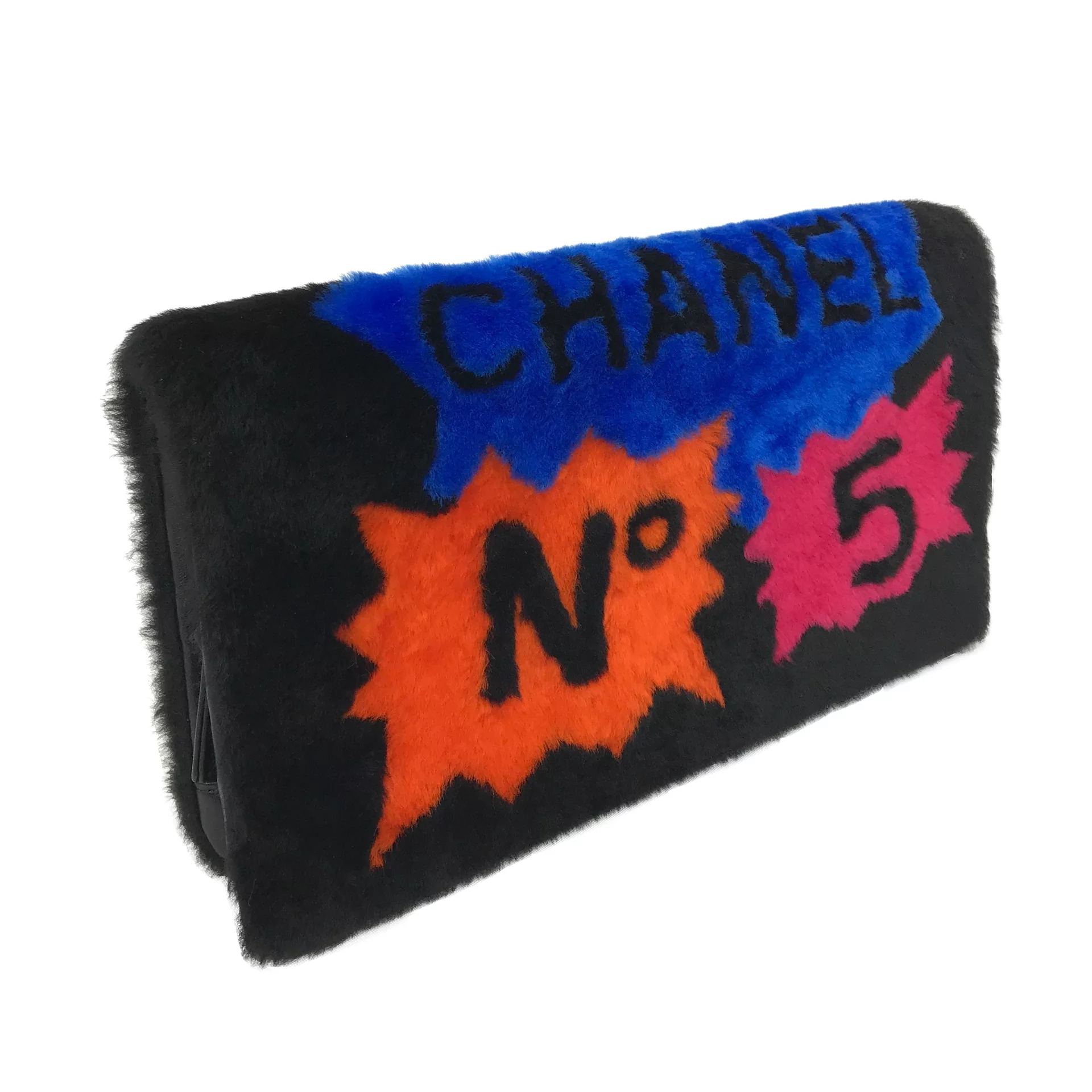 Clutch Chanel Pele de Mink Preta e Splash