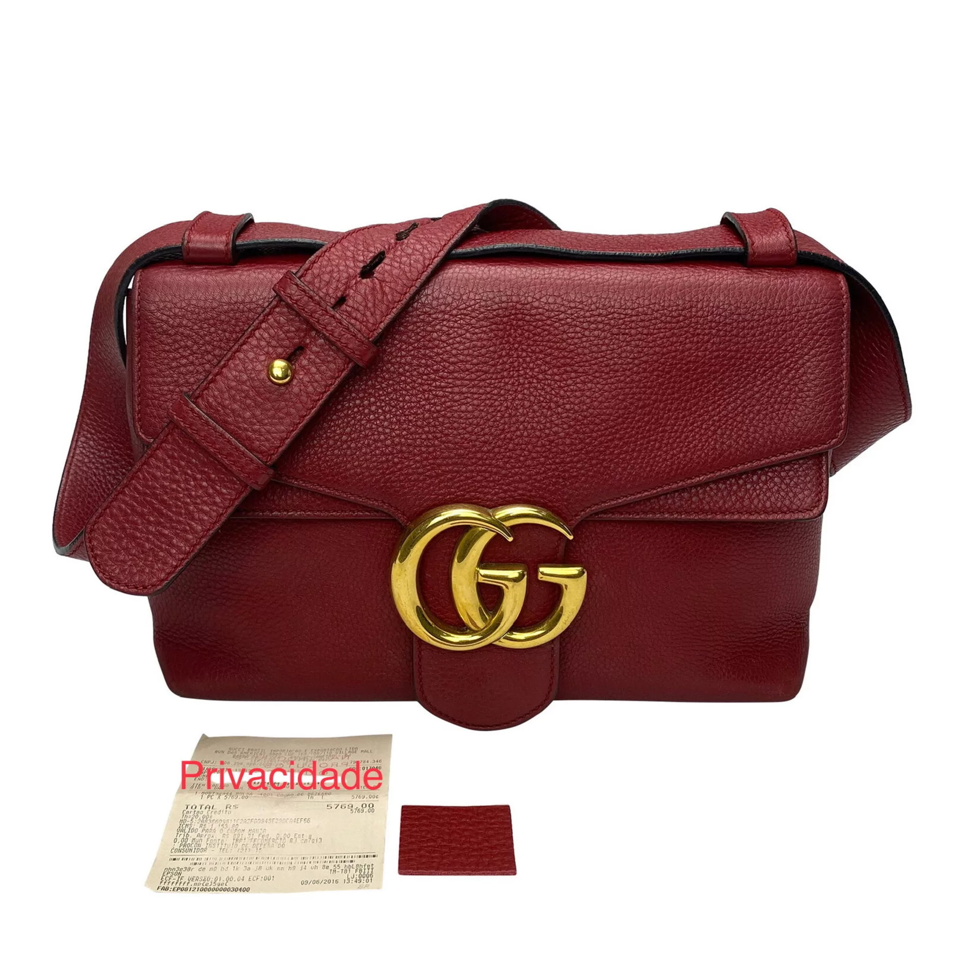 Bolsa Gucci GG Marmont Shoulder Vermelha
