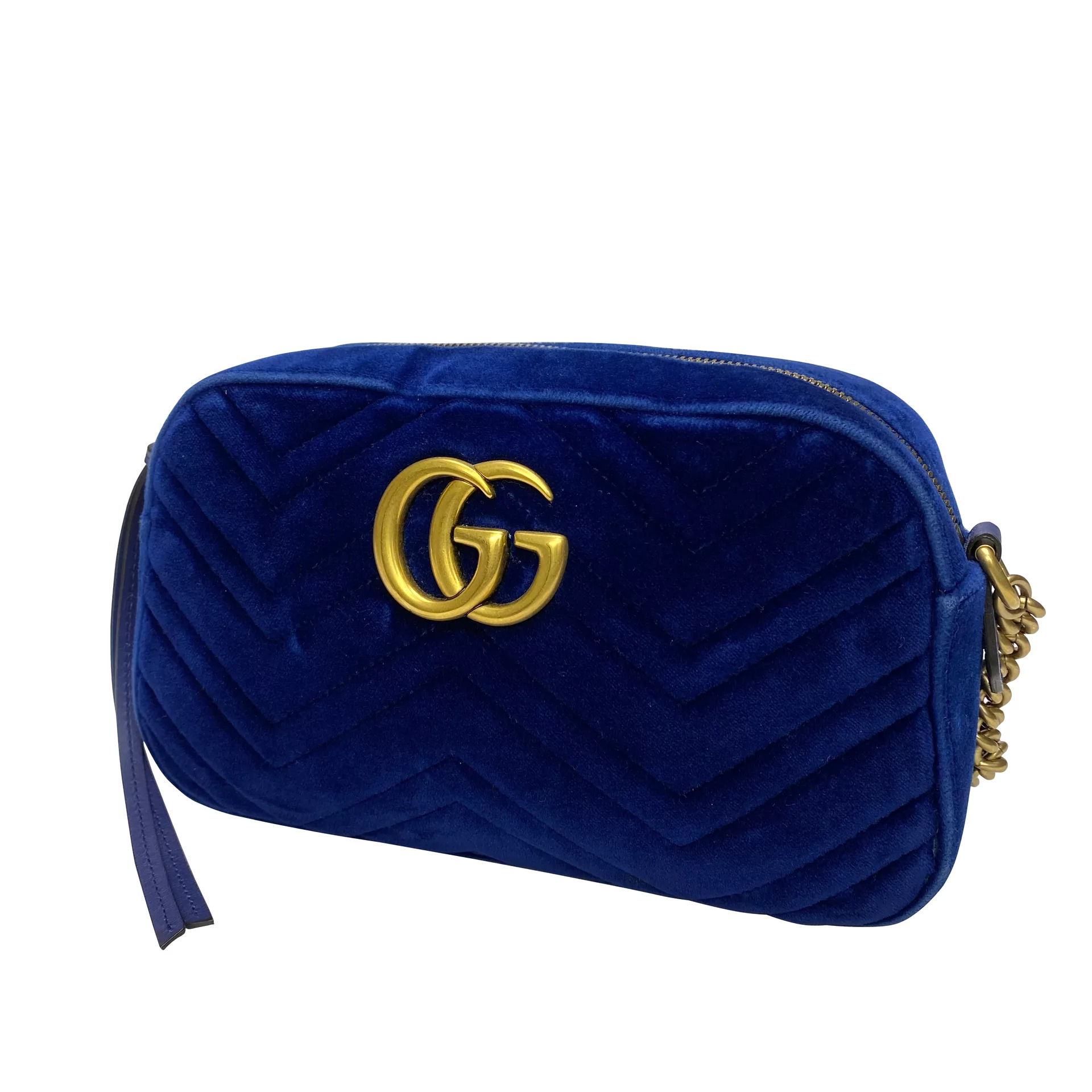 Bolsa Gucci GG Marmont Veludo Azul