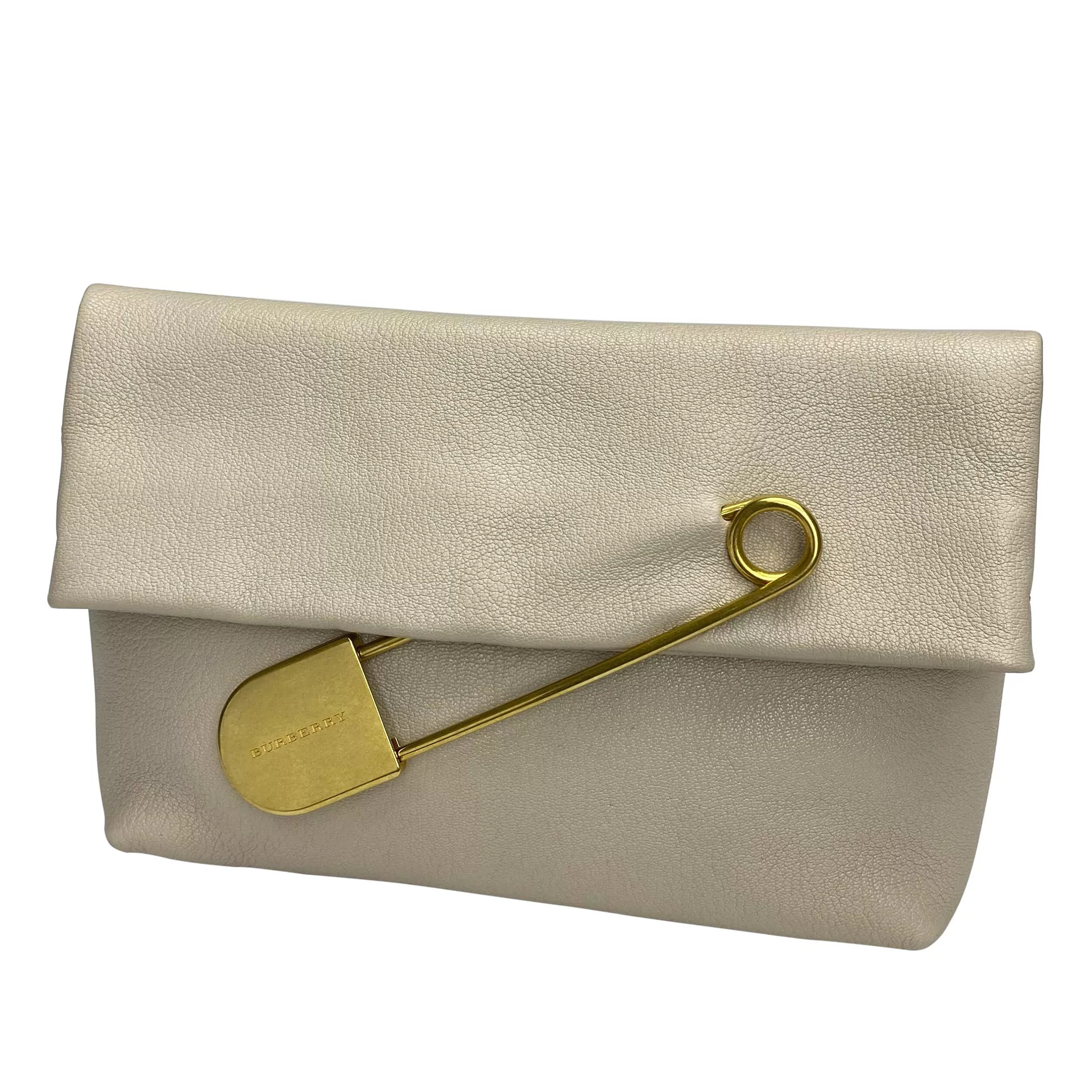 Clutch Burberry Couro Off White
