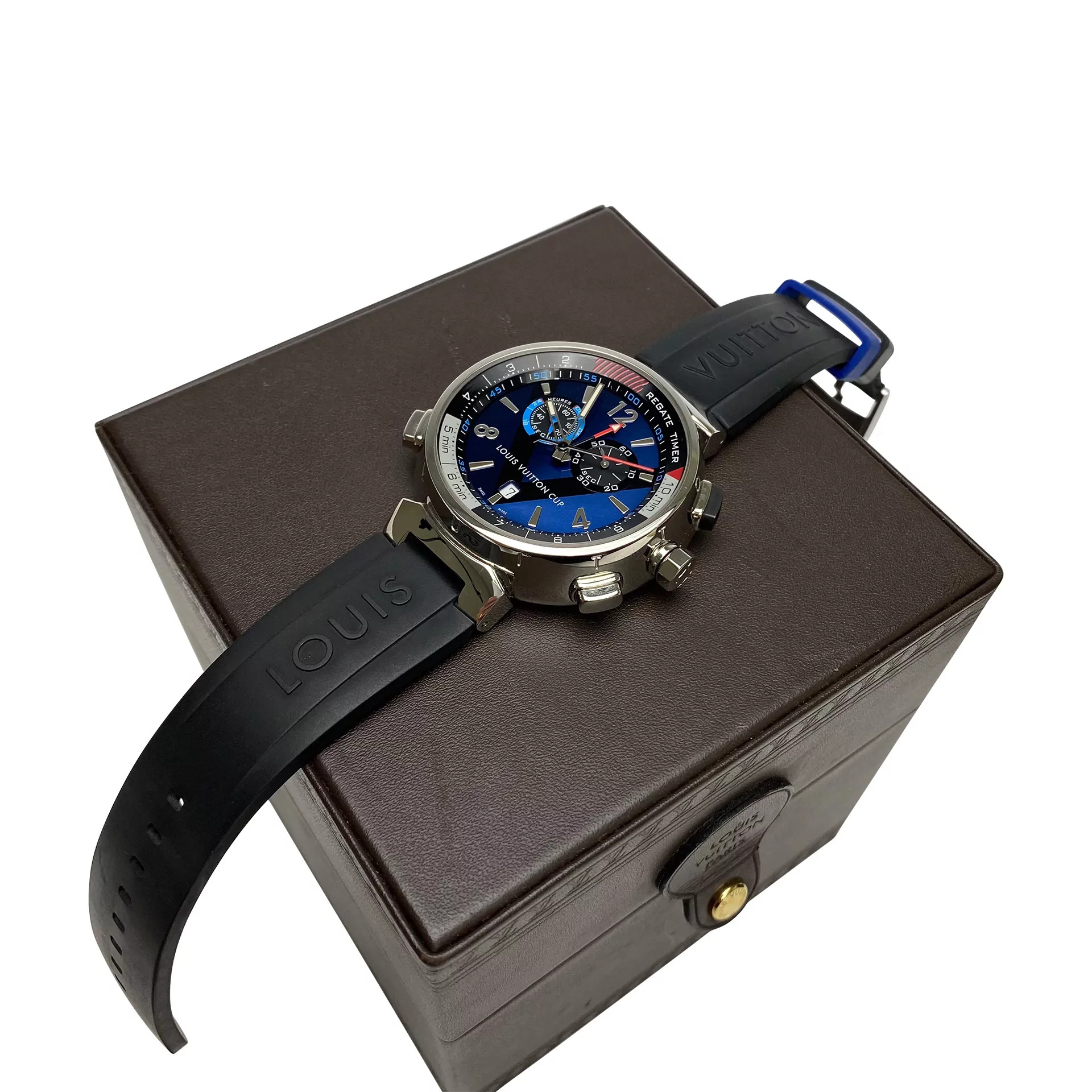 Relógio Louis Vuitton Tambour Regatta Cronograph Navy 44