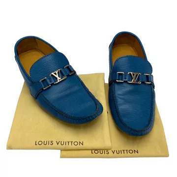 Mocassim Louis Vuitton Couro Epi Azul