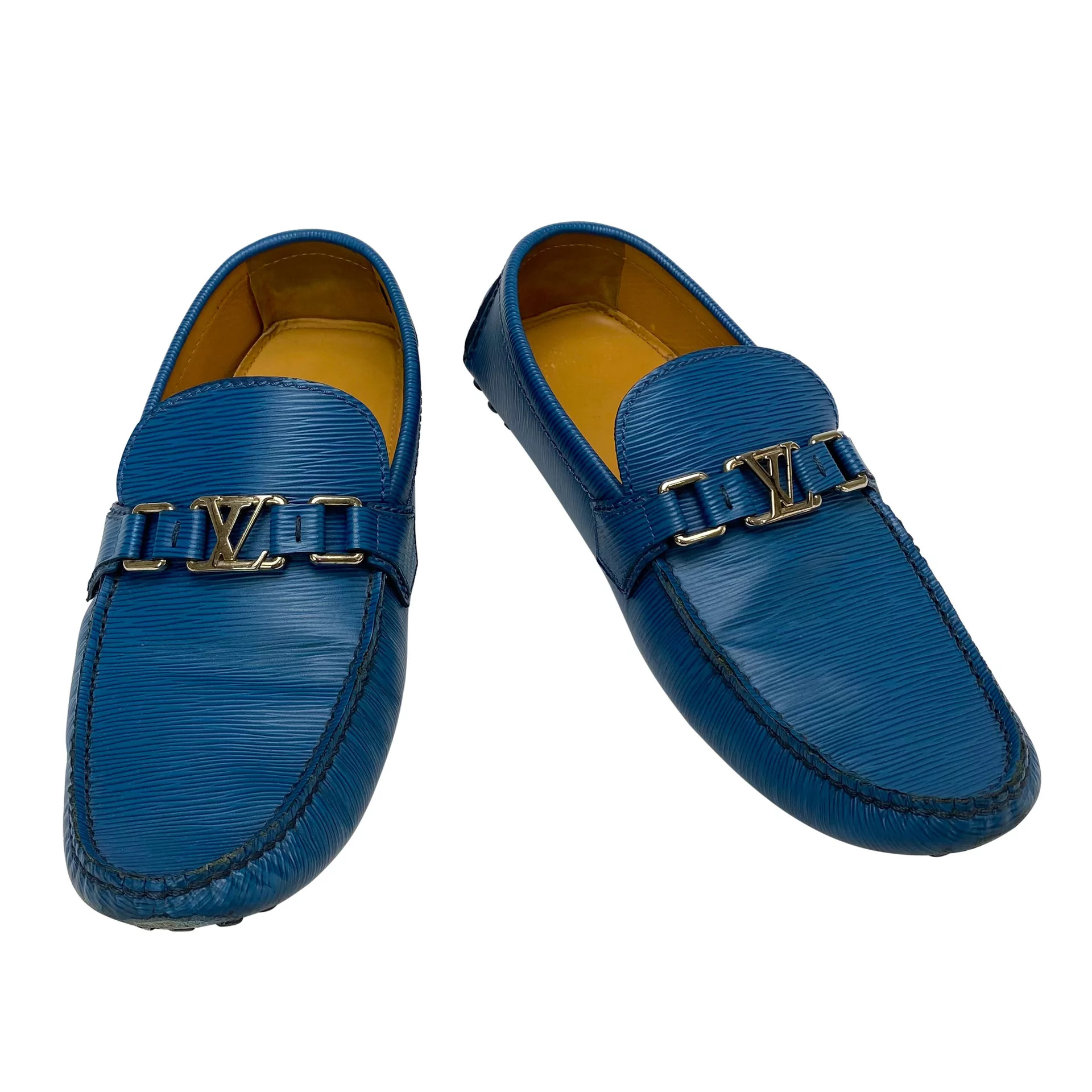 Mocassim Louis Vuitton Couro Epi Azul