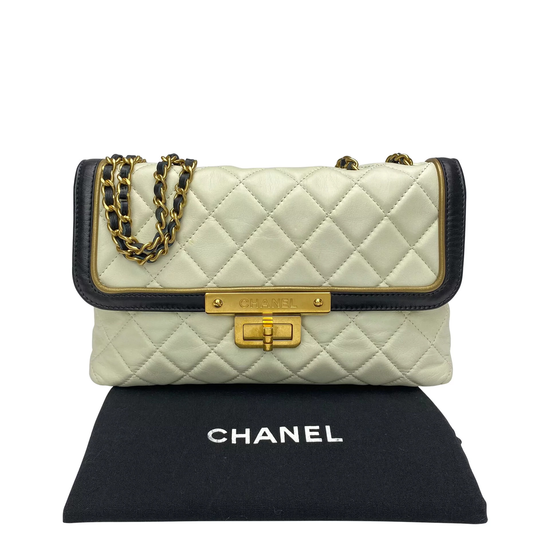 Bolsa Chanel Mademoiselle East West Flap Off White