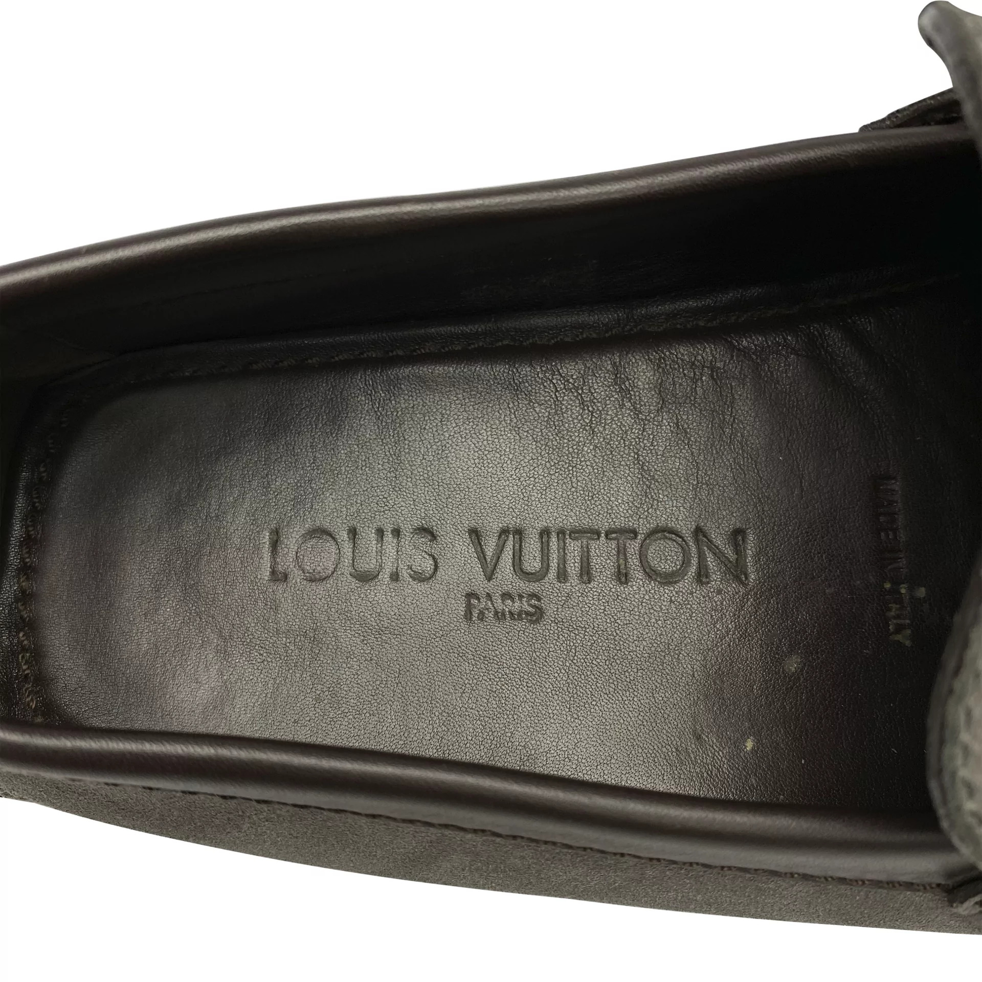 Mocassim Louis Vuitton LV Camurça Cinza Masculino